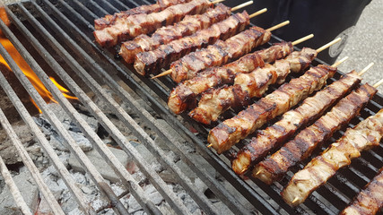 souvlaki or souvlakia greek traditional meat food preperation