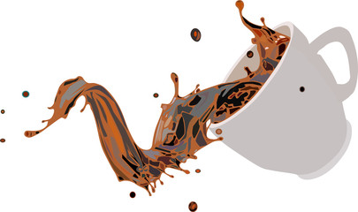 illustration of spilling a cup of coffee