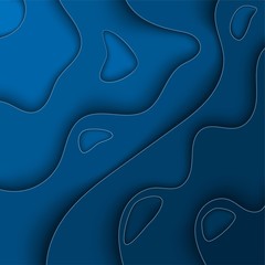 Sea waves. In the center of the coastline. Blue background. Vector.