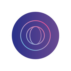 Isolated sphere inside circle gradient style icon vector design