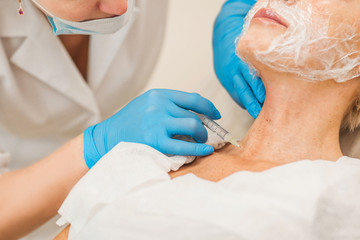 Medical procedure for skin rejuvenation of aged women  - aesthetic medicine