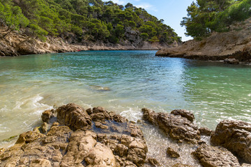Fototapeta na wymiar Azure coast of Provence, French fjords, Calanque bay, Cassis, Provence