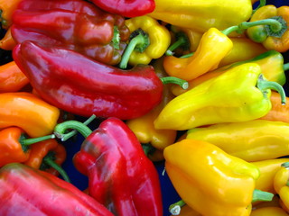 Fresh pepers at farmers market