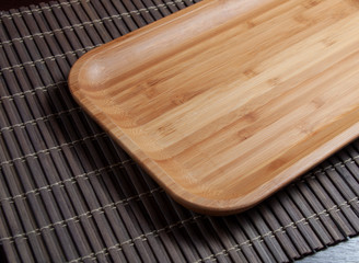 empty wooden dish without food natural