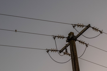 Close up on an electric pole