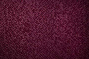 Leather texture close up. Deep purple fashionable background, top view. Stylish violet wallpaper with rough surface.