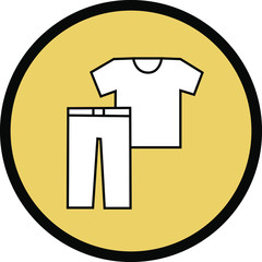 Vector illustration of an icon sign of a clothes symbol button
