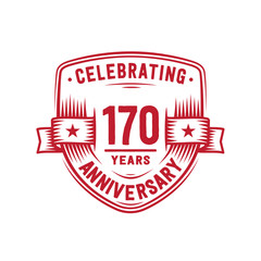 Obraz premium 170 years anniversary celebration shield design template. 170th anniversary logo. Vector and illustration.