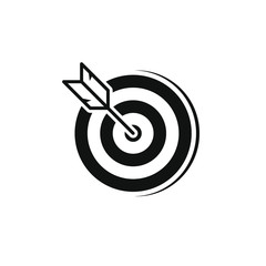 Icon marketing target, arrow, idea concept, flat vector image.