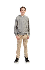 Naklejka premium Kids: Pre-Teen Young Boy Smiling At Camera