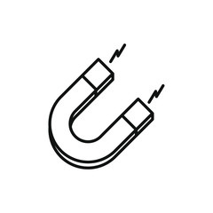 Magnet icon, magnetism and attraction. Flat design, vector illustration.