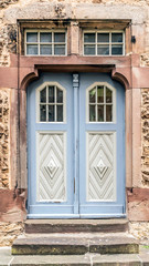 Fototapeta na wymiar Bright Blue Wooden Door