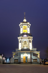 Voronezh, Russia - December, 31, 2019: image of the Pokrovsky Cathedral in Voronezh at night