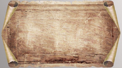 Vier fach gerolltes Papier, Papyrusrolle mit Schilfartiger Struktur
