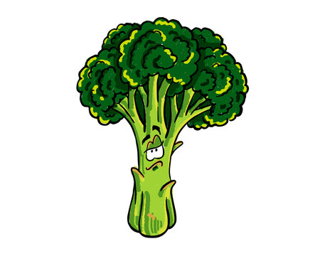Broccoli veggie friends illustrations