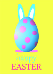 Happy easter greeting card with colored egg