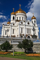 Fototapeta na wymiar View on the Church of Christ the Savior. Moscow