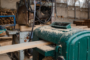In the sawmill factory
