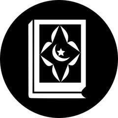 Quran Muslim in black circle icon. Koran icon on the white background. Element of religious culture icon. Premium quality graphic design icon. Quran symbol collection for web, web design, mobile app. 