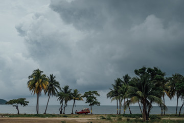 stormy beach sky