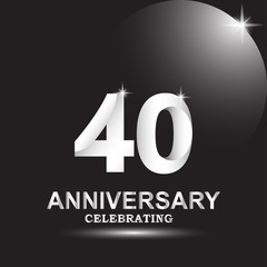 40 anniversary logo vector template. Design for banner, greeting cards or print