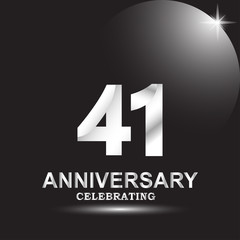 41 anniversary logo vector template. Design for banner, greeting cards or print