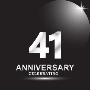 41 anniversary logo vector template. Design for banner, greeting cards or print