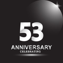 53 anniversary logo vector template. Design for banner, greeting cards or print