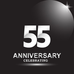 55 anniversary logo vector template. Design for banner, greeting cards or print