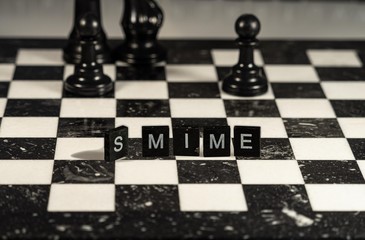 Acronym S/MIME for Secure/Multipurpose Internet Mail Extensions concept represented by black and...