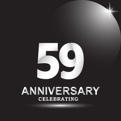 59 anniversary logo vector template. Design for banner, greeting cards or print