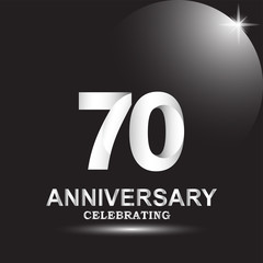 70 anniversary logo vector template. Design for banner, greeting cards or print