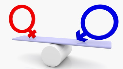 Concept of Balanced male an female symbols