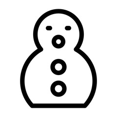 Snowman icon in line style. Christmas, New Year eve signs. Winter concept.