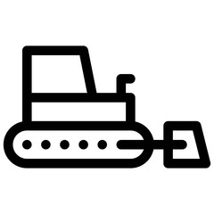Crawler bulldozer icon. Excavator sign. Backhoe loader symbol.