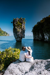 Phangnga Bay Thailand , James Bond Island Thailand people visit the tropical beach © Fokke Baarssen
