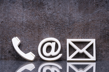 Phone, Email And Post Icons