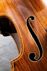 double bass close up
