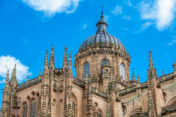 Fototapeta na wymiar View of the dome of the historical Salamanca Cathedral