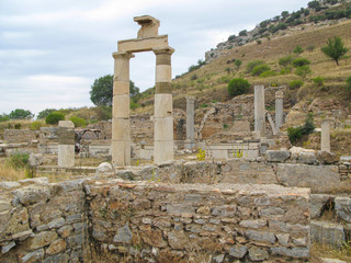 Ancient shamarny arch in Ephesus, Turkey. The ruins of an ancient city