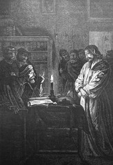 Jesus Christ before Pontius Pilate in the old book Des Peintres, by C. Blanc, 1863, Paris