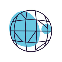 Isolated disco sphere line style icon vector design