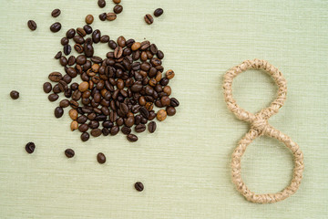 international women day. March 8. Number 8 on background. figure eight of the rope