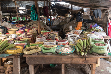 Market stall for food in the Kibera slum of Nairobi