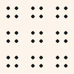 Vector minimalist polka dot seamless pattern. Simple black and white minimal geometric background. Subtle monochrome texture with circles, spots, dots. Abstract repeatable design for decor, prints