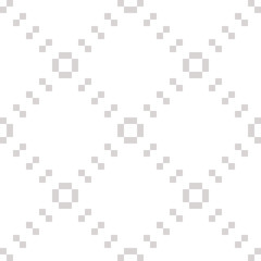 Subtle vector minimalist seamless pattern with small squares in diagonal grid. Abstract geometric texture with delicate net, lattice, mesh, weave. White and light gray ornament. Fine repeat background