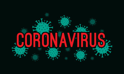 Vector Coronavirus illustration. Abstract COVID-19 Novel Coronavirus Bacteria. Dangerous Cell in China, Wuhan. Public health risk disease concept