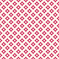 Luxury red and white vector geometric pattern. Abstract seamless background with rhombuses, diamond shapes, stars, repeat tiles. Elegant texture in traditional Asian style. Decorative design element