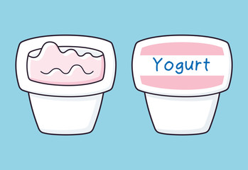 Yogurt cup isolated cartoon vector