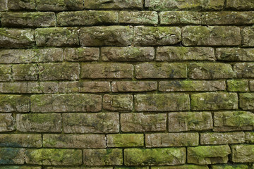 Natursteinmauer mit Moos